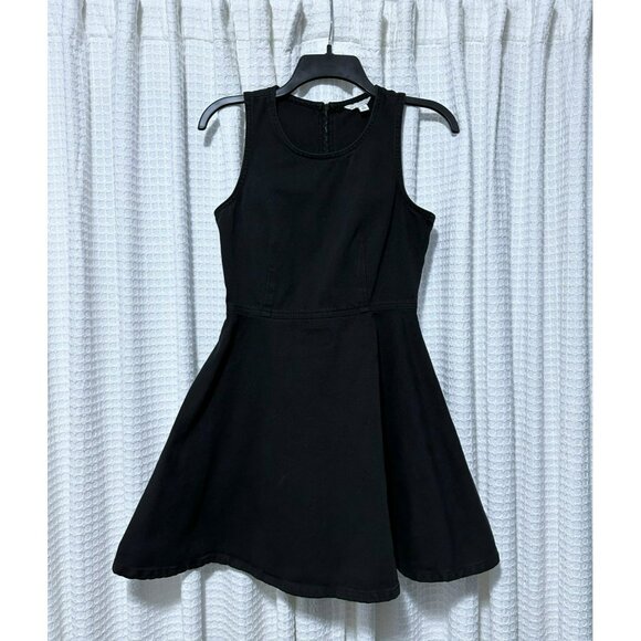 GAP Black Denim Fit and Flare Dress Size 0 Petite 100% Cotton - Picture 1 of 7